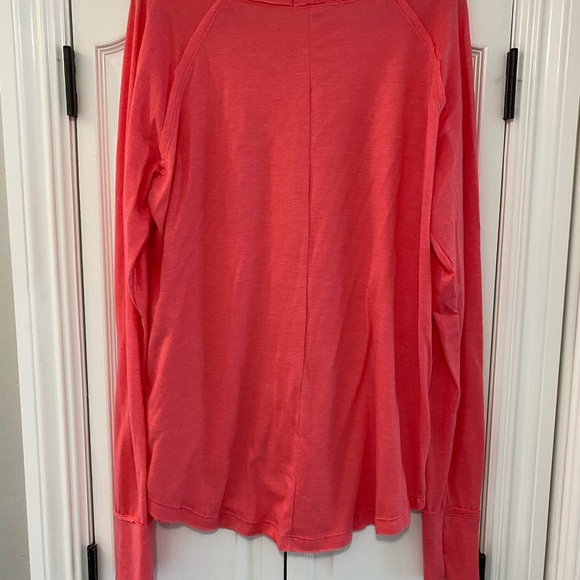 NWT! Coral colored raw edge long sleeve top - Picture 6 of 7